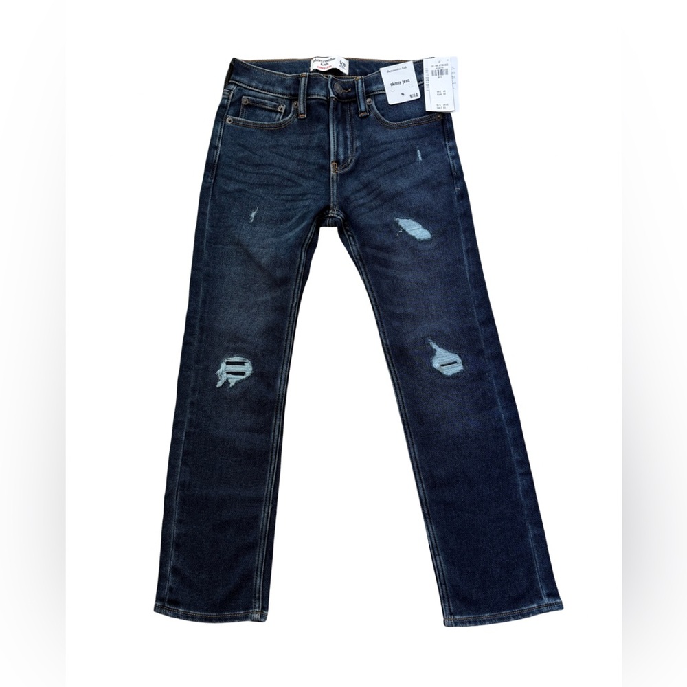 Abercrombie Kids Dark Blue Distressed Skinny Jeans